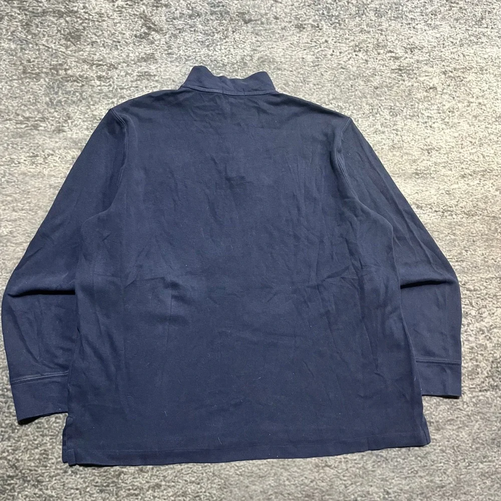 Polo‎ Ralph Lauren 1/4 Zip Sweater Long Sleeve Mens XL  Navy Blue Small Pon
